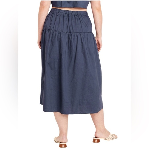 Old Navy Dusty Blue Drop Waist Midi Skirt Women’s Size 3X Boho feminine - Picture 7 of 12